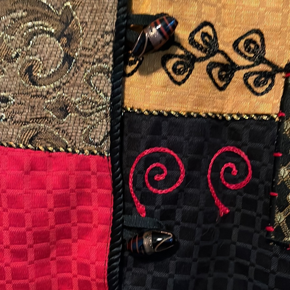 Indigo Moon Fall Patchwork Embroidered Jacket Siz… - image 4